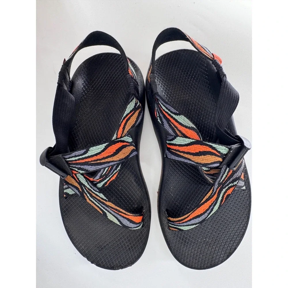Chaco Z Cloud Sandals Mens 13 Black Orange Hiking Outdoor Sport Comfort